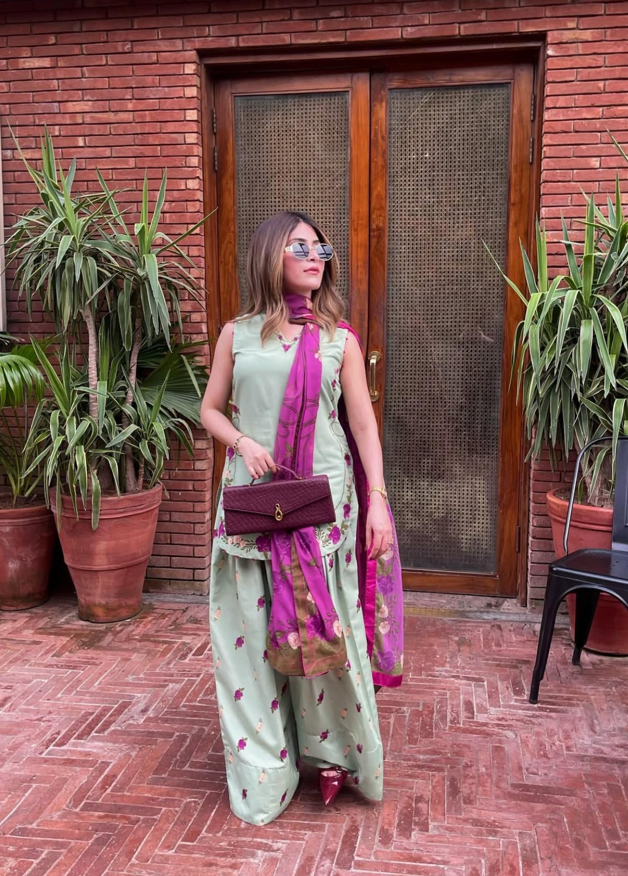 Celadon Petals- (Stitched)