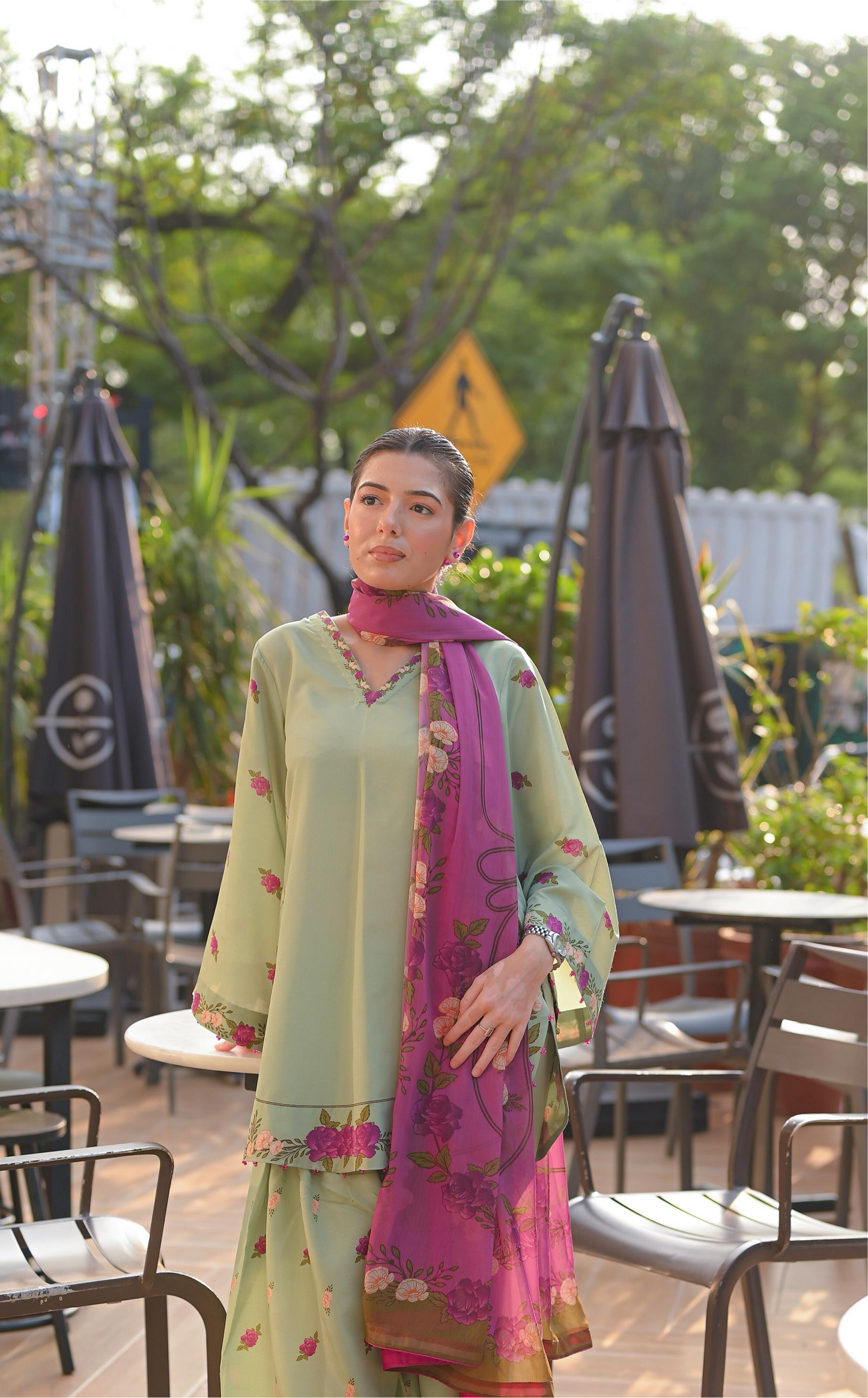 Celadon Petals- (Stitched)