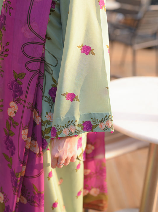 Celadon Petals- (Stitched)