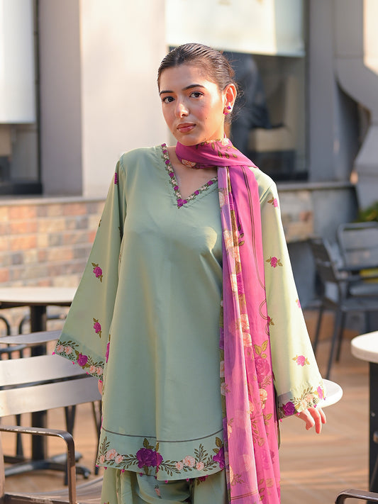 Celadon Petals- (Stitched)